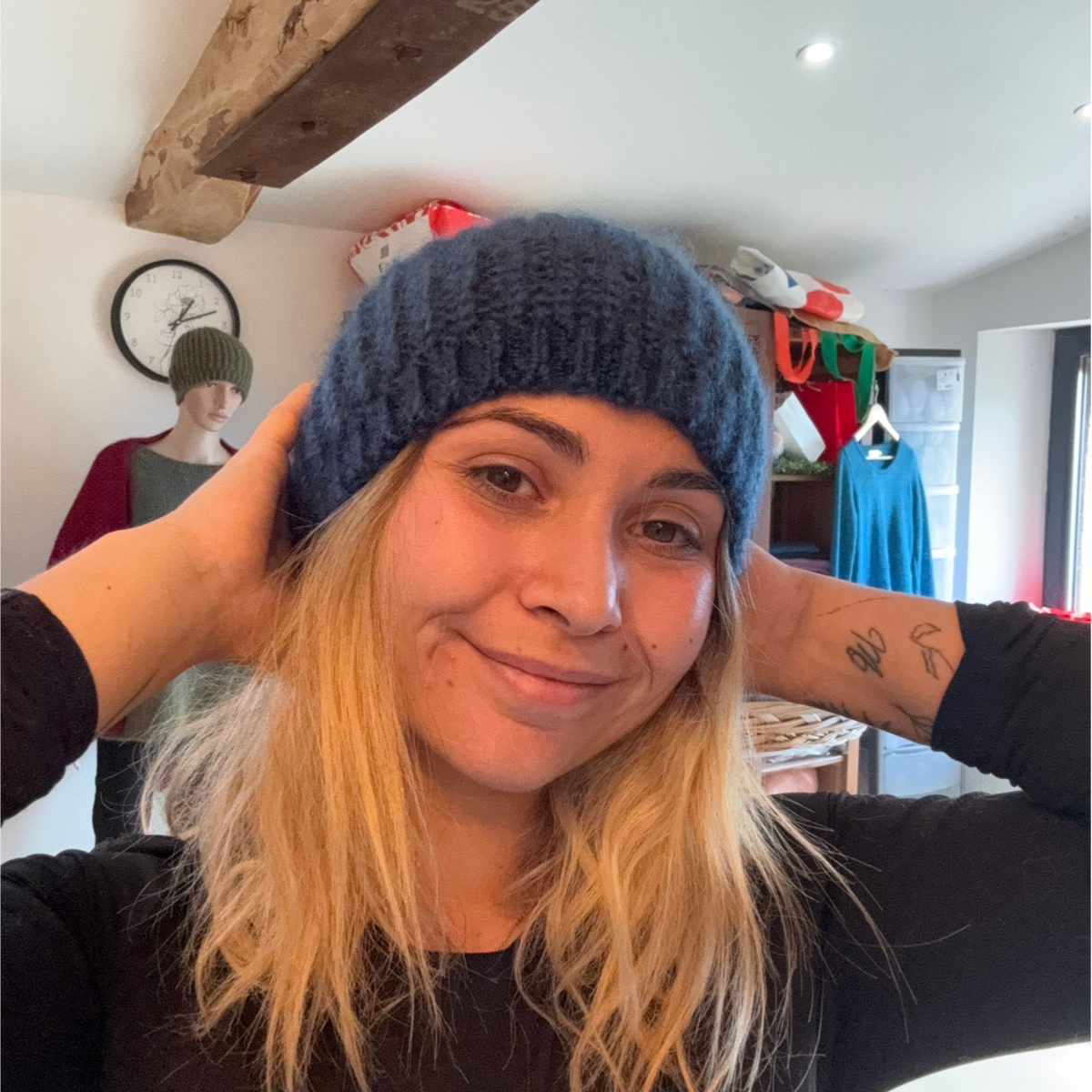 Bonnet Souple En Laine Et Mohair Pour Femme - Taille Unique, Couleur Marron, Hiver Et Automne