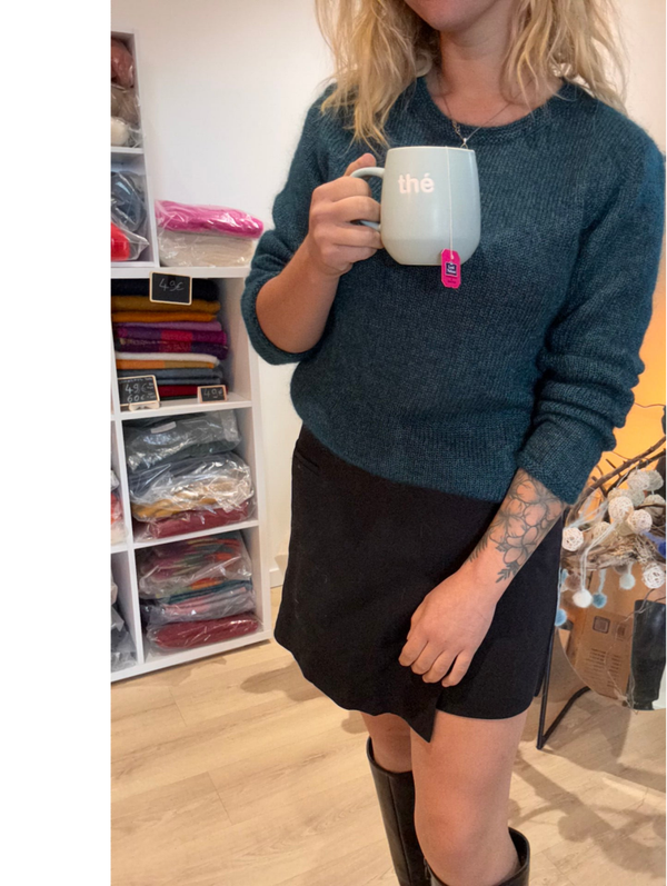 Pull femme vert paon 🦚