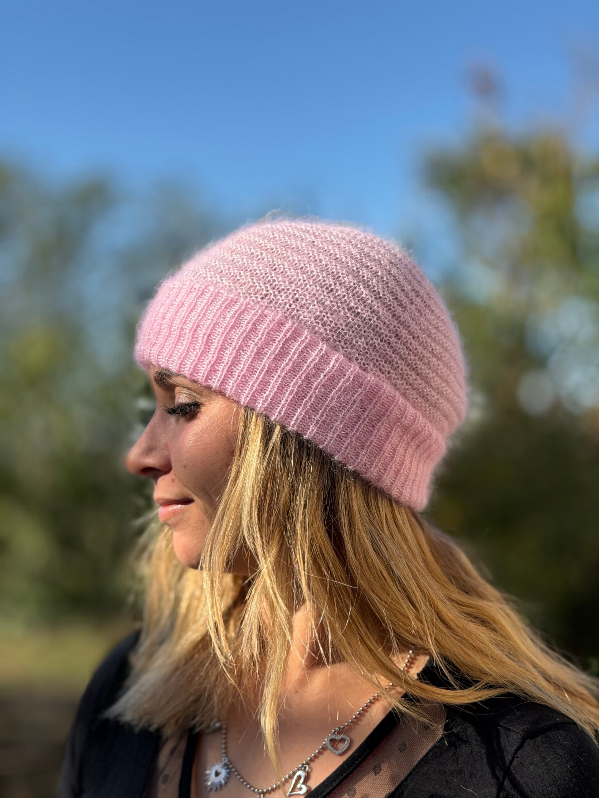 Bonnet en mohair et soie  Mixte