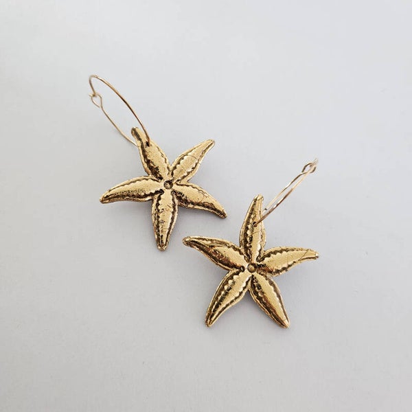 Étoiles de mer - Boucles - Doré