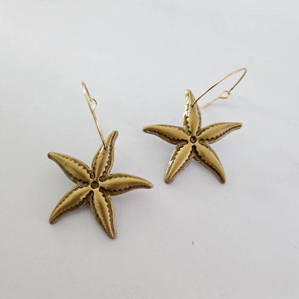 Étoiles de mer - Boucles - Bronze