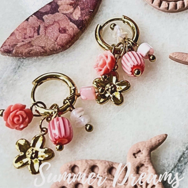 Blush Blossom Hoops