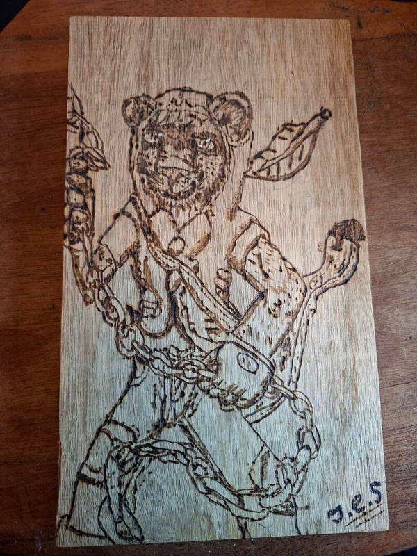 Hout gebrand jaguar j