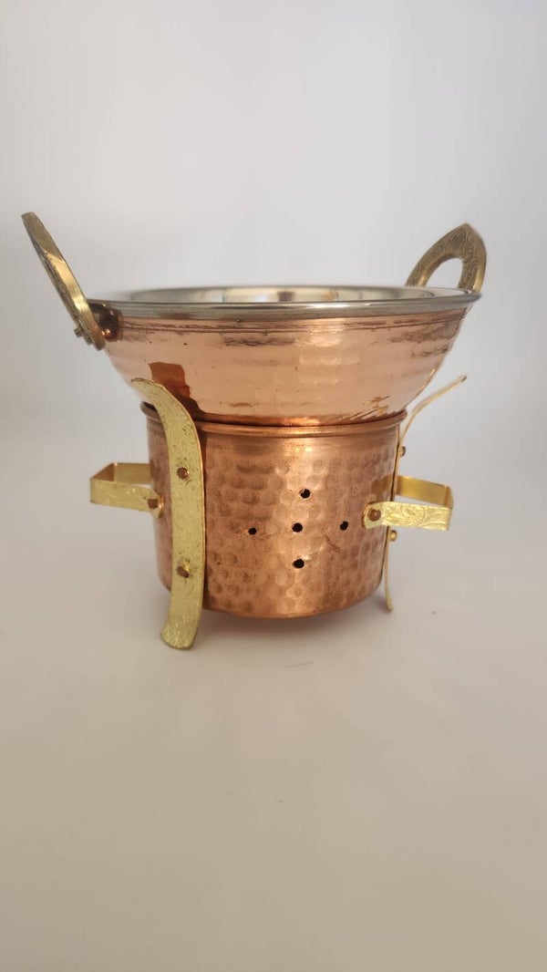 Chauffe huile en cuivre et inox