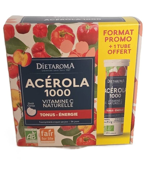 VITAMINE C Acérola 1000 Equitable 24 comprimés + 1 tube offert