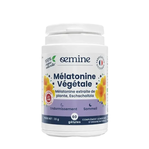 MELATONINE Végétales 100 % origine naturelle 60 gélules