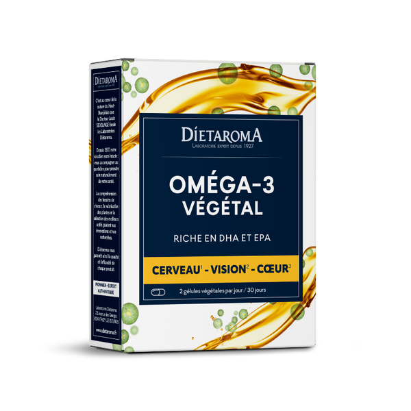 OMEGA 3 végétal - Huile d'algue 60 gélules