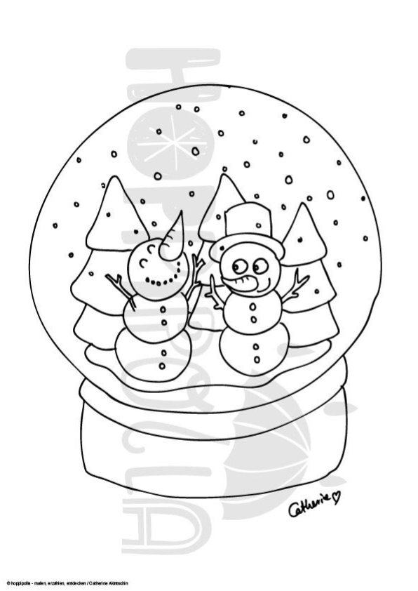 Ausmalbilder Winter - 8 Bilder zum Download