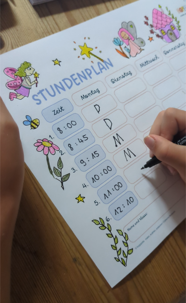 Ausmal-Stundenpläne zum Download