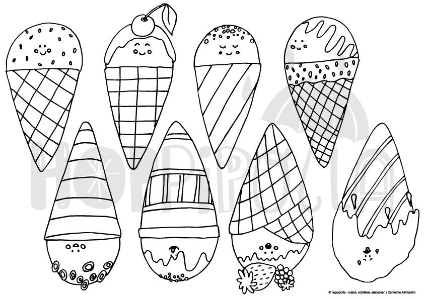 Eis-Girlande zum Ausmalen - Download