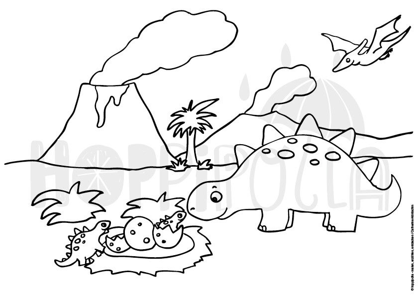 Ausmalbilder Dinos - 7 Bilder zum Download