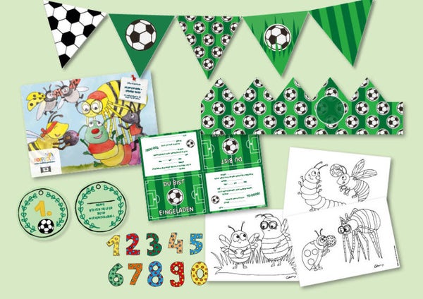 Geburtstagsset Fußball: "Kleine Kicker, großes Spiel" - Alter: 5-9 Jahre - Sofort-Download