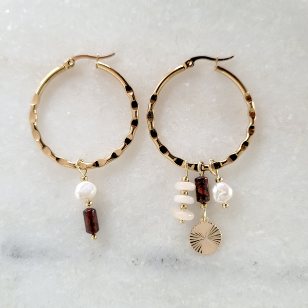 Edelsteen Oorhangers Jaspis en Kwarts