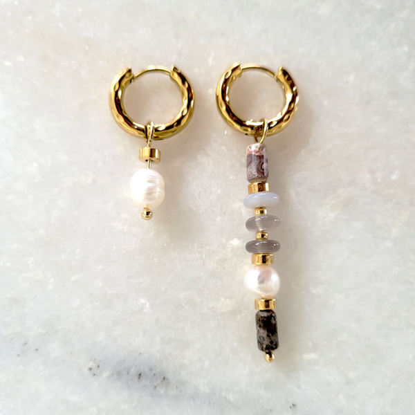 Edelsteen Oorhangers Agaat en Marmer