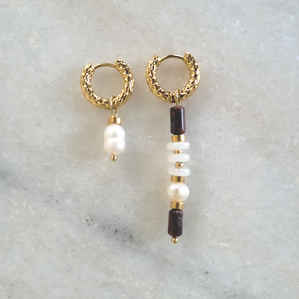 Edelsteen Oorhangers Calciet en Jaspis