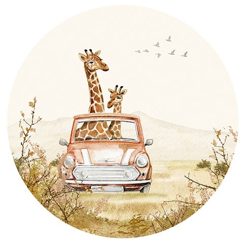 Muursticker Giraffen Minicooper
