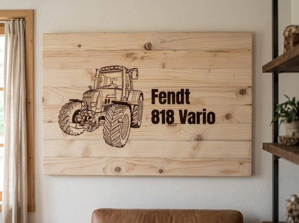 Gepersonaliseerd Houten Wandbord – Met Jouw Eigen Tractor of Afbeelding (60 x 45 cm)