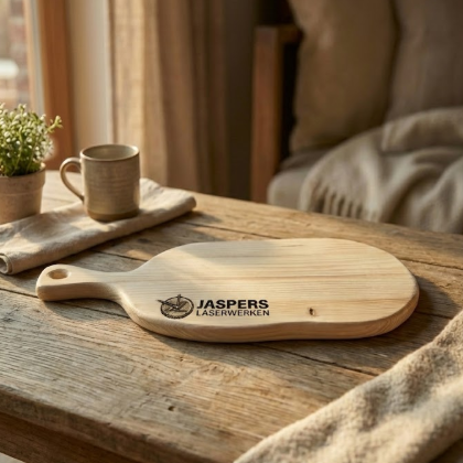 Houten Borrelplank met Eigen Logo, afbeelding of Tekst