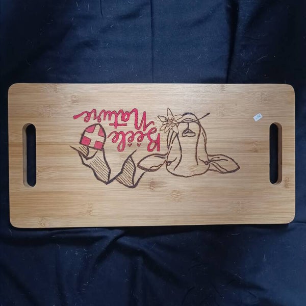 Plateau bambou 45 cm avec pieds rabattable