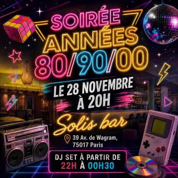 🪩 Soirée années 80/90/00 entre célibataires✨ Bar d'Hôtel 5* (Champs-Élysées)