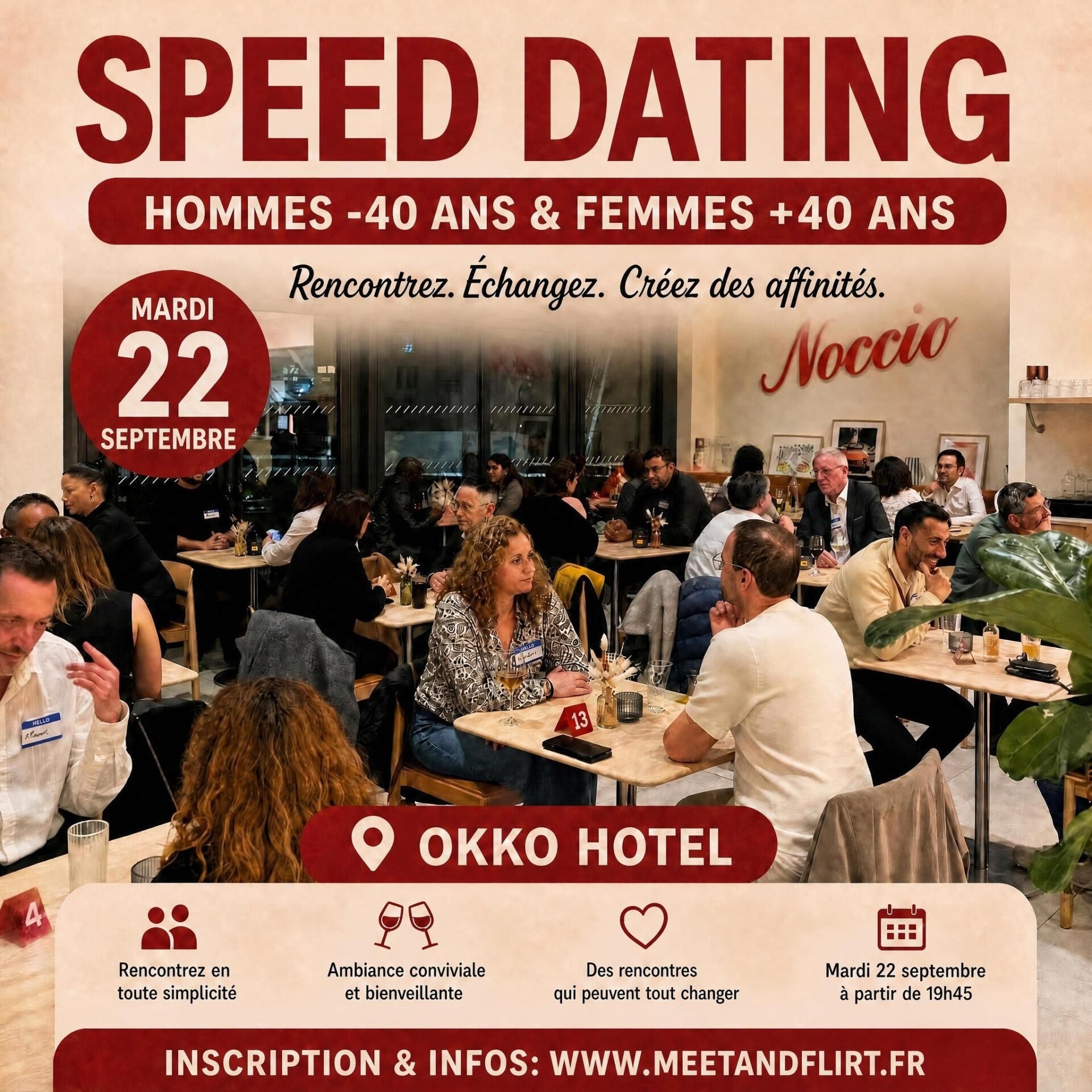 Speed dating ✨ Hommes -40 ans - Femmes +40 ans