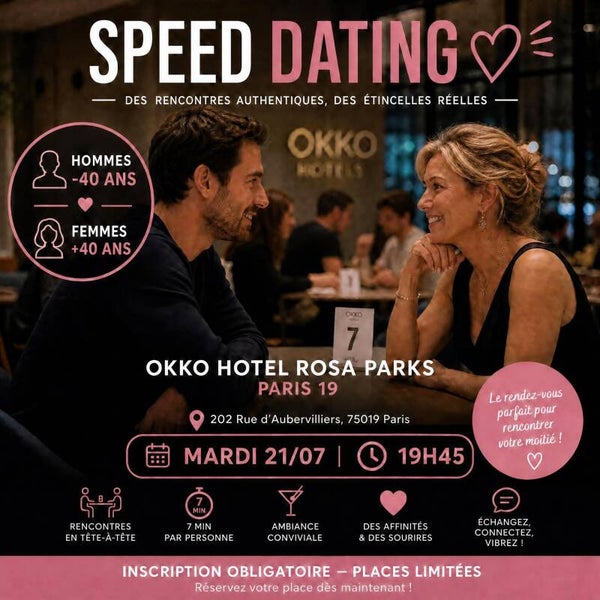Speed dating ✨ Hommes -40 ans - Femmes +40 ans
