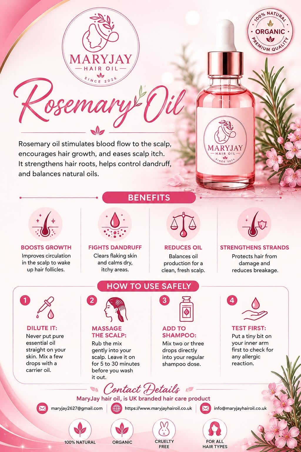 Organic Rosemary hair oil