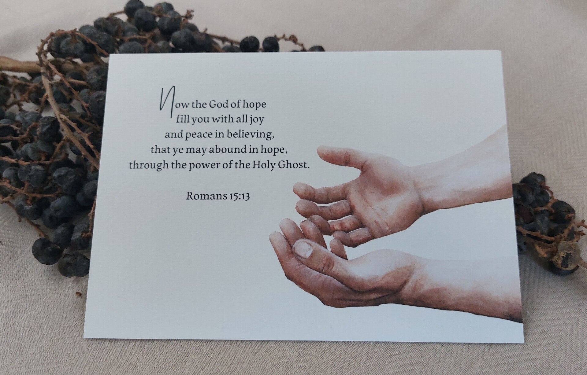 “Now the God of hope fill you with all joy and peace..