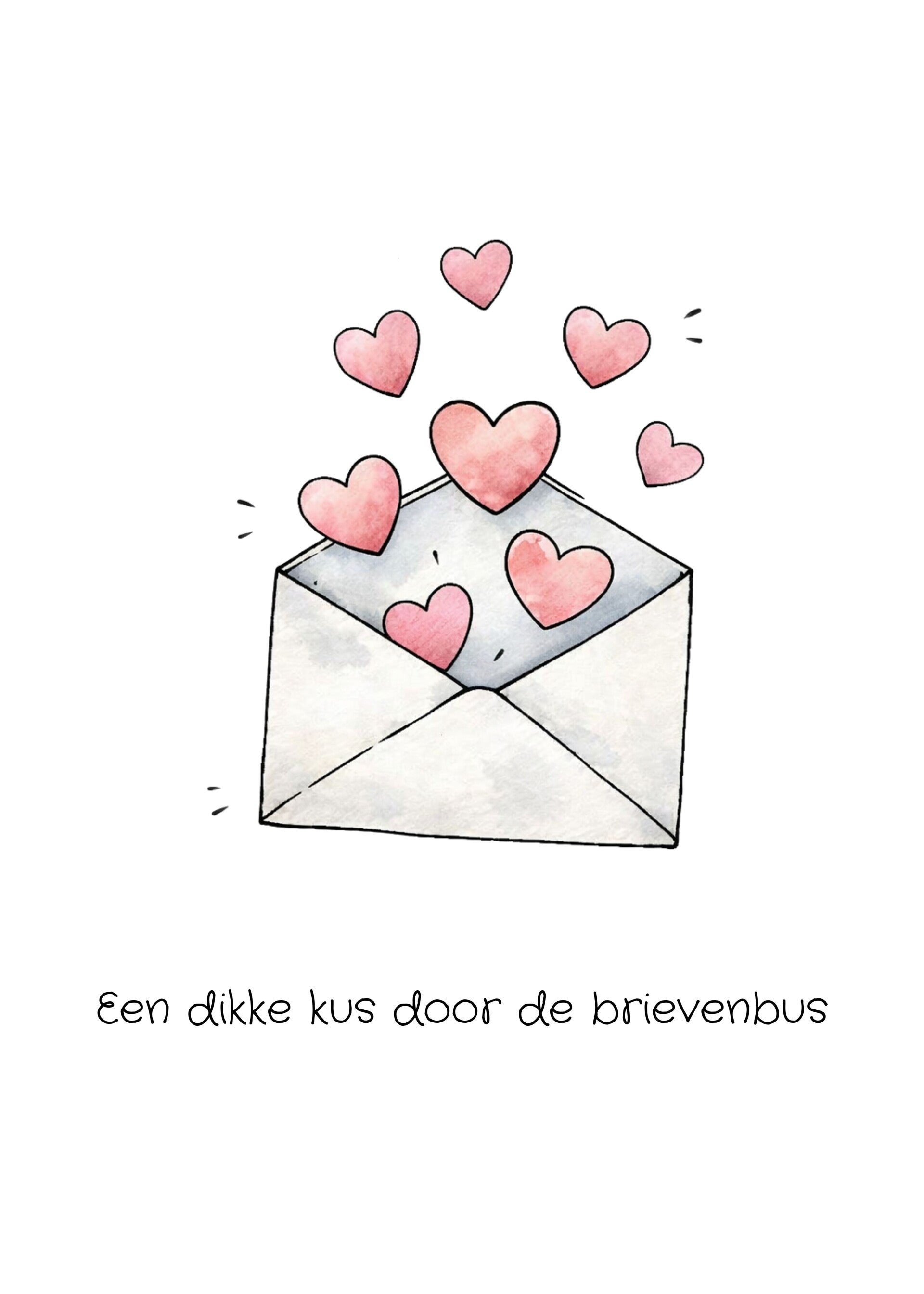 Kaart – Envelop met hartjes