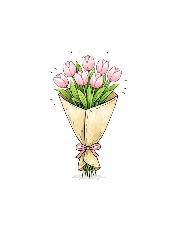 Kaart - Bosje tulpen