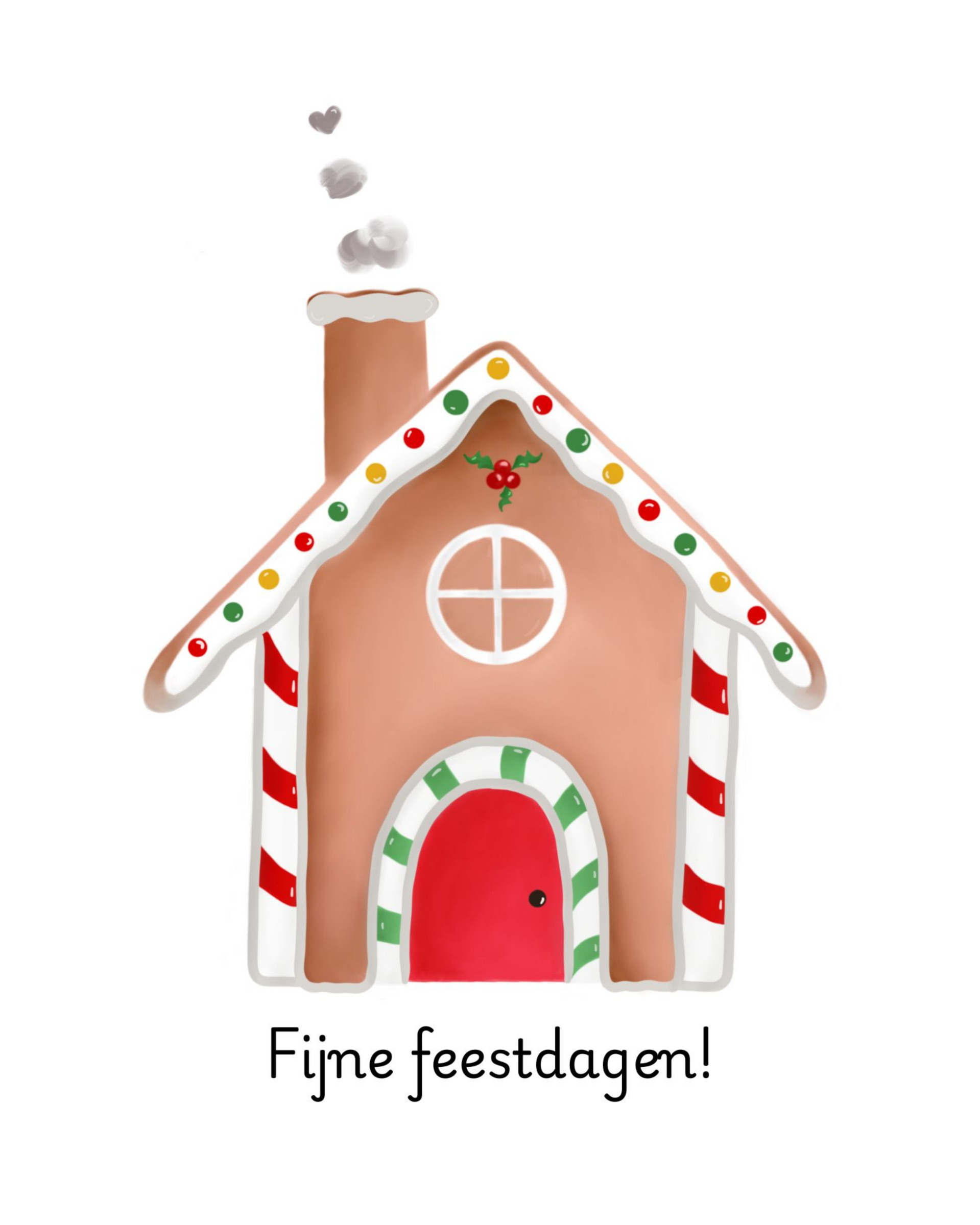 Kerstkaart – Gingerbread huisje