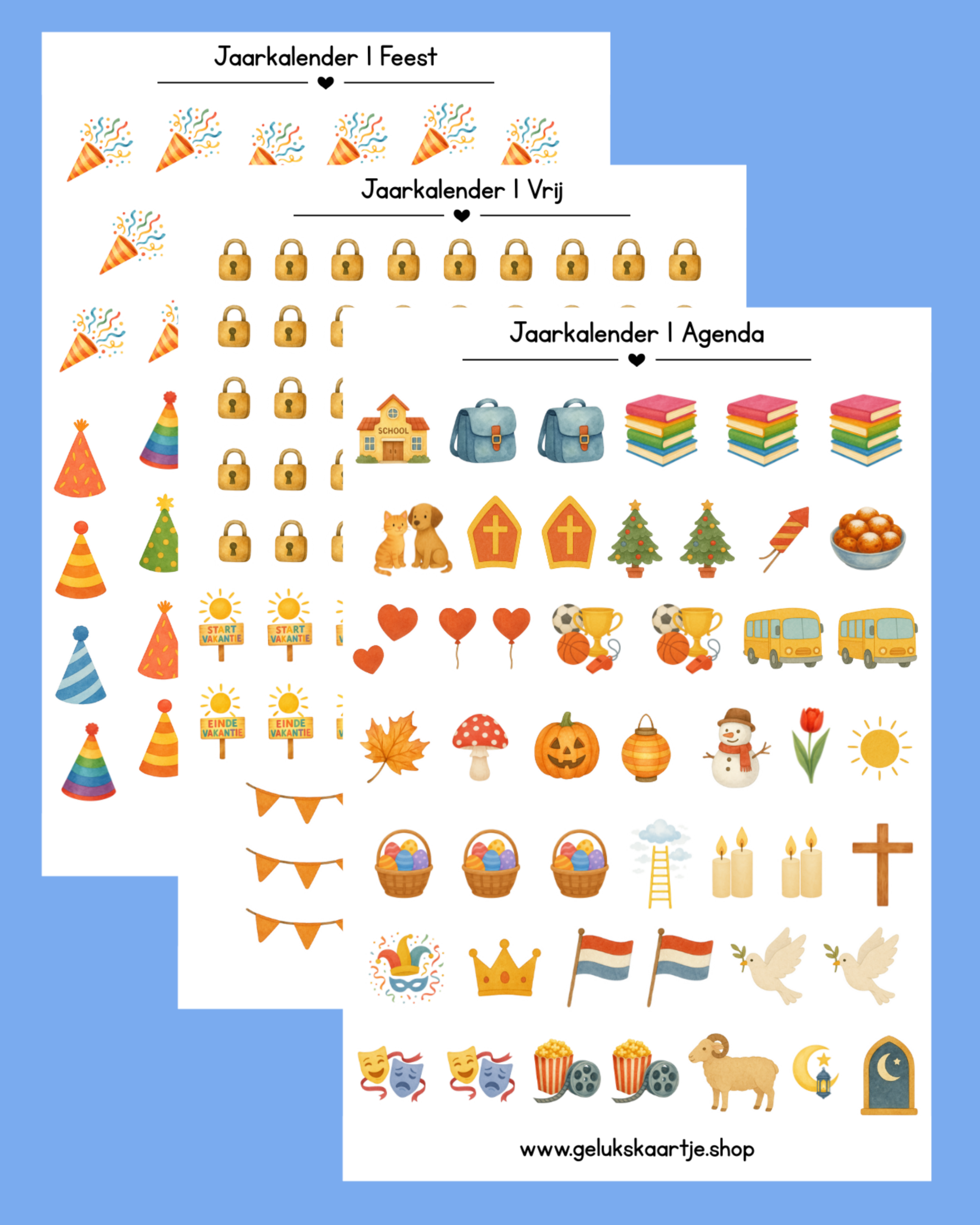 Stickervellen Set - Jaarkalender