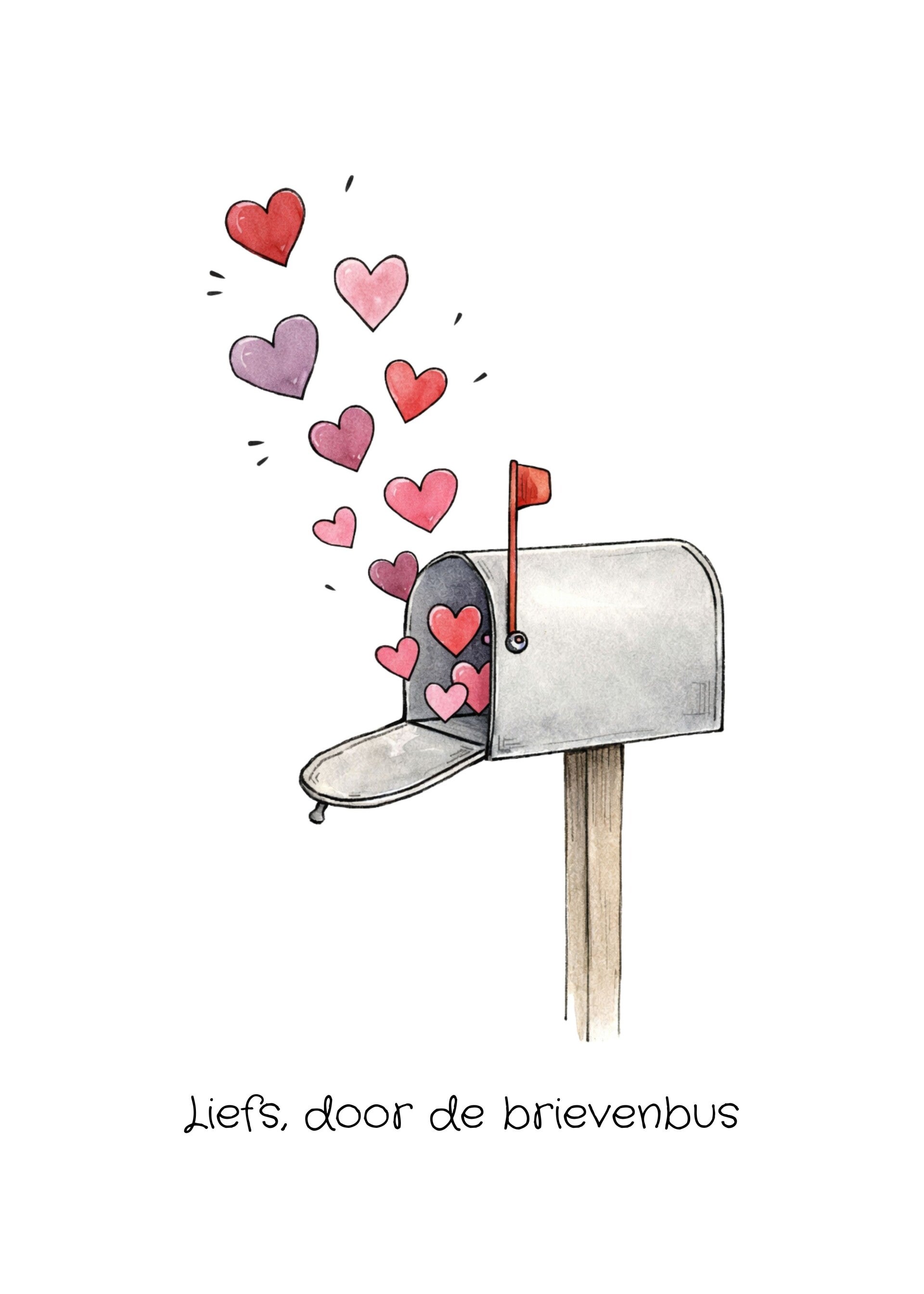 Kaart – Brievenbus met hartjes