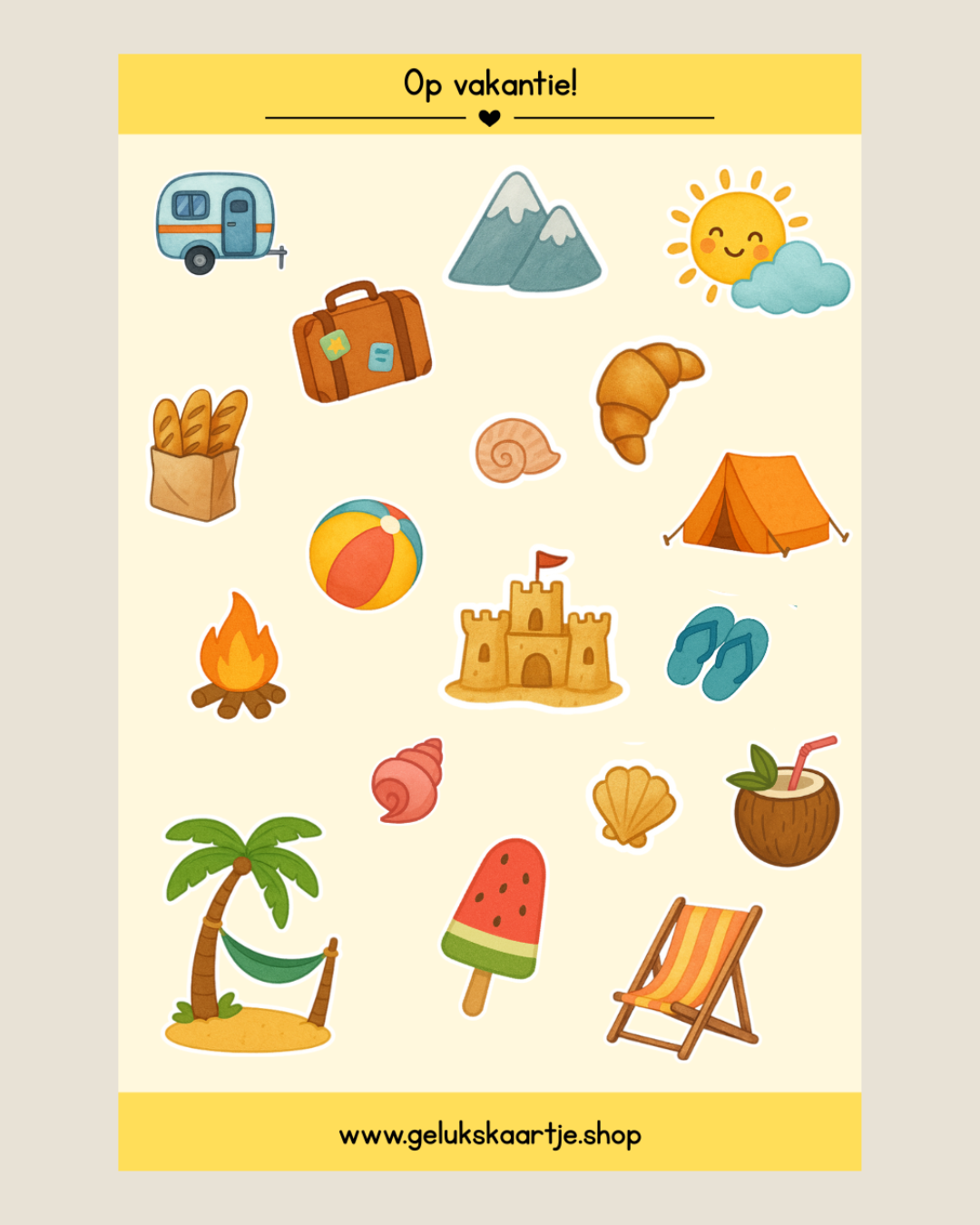 Stickervel – Op vakantie!