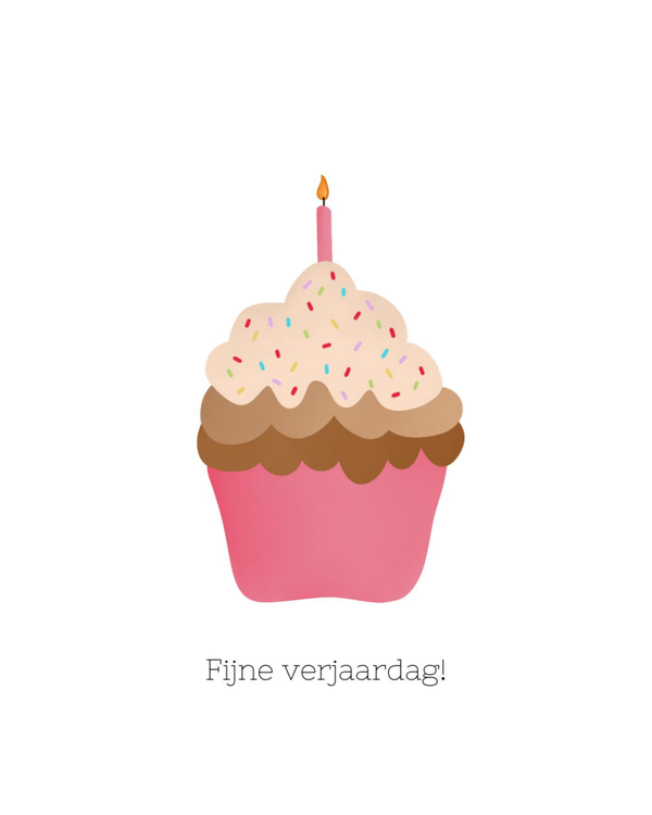 Verjaardagskaart – Cupcake