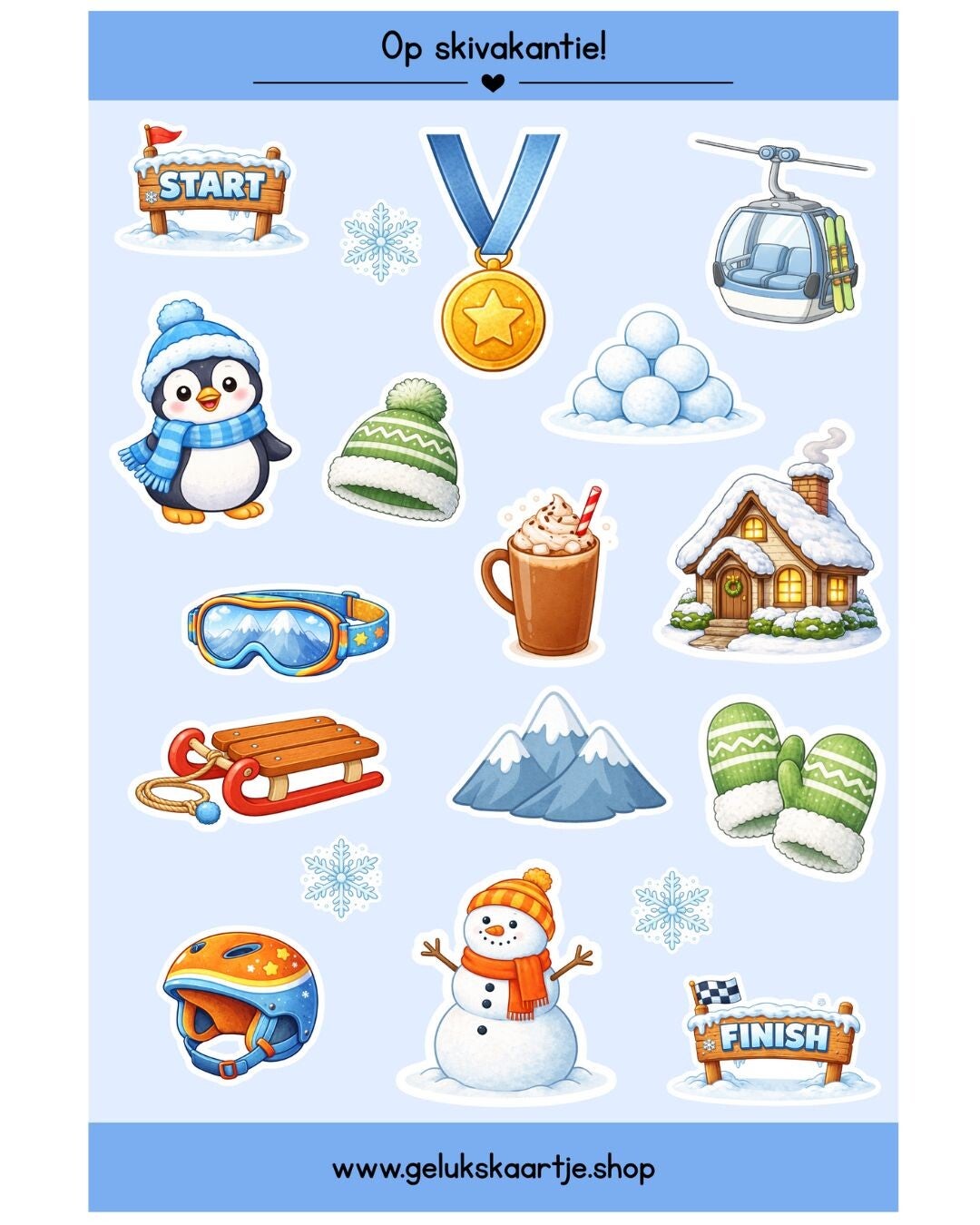 Stickervel skivakantie – Aftellen (A6)