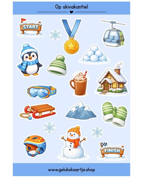 Stickervel skivakantie – Aftellen (A6)