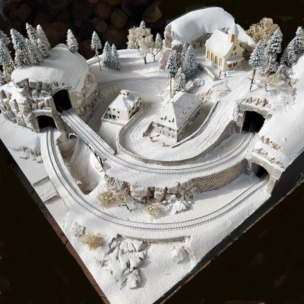 Model rail road layout in N scale