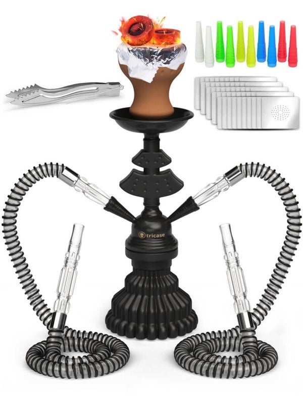 LilOne 12” Black Mini Hookah 2 Hose Hookah Set