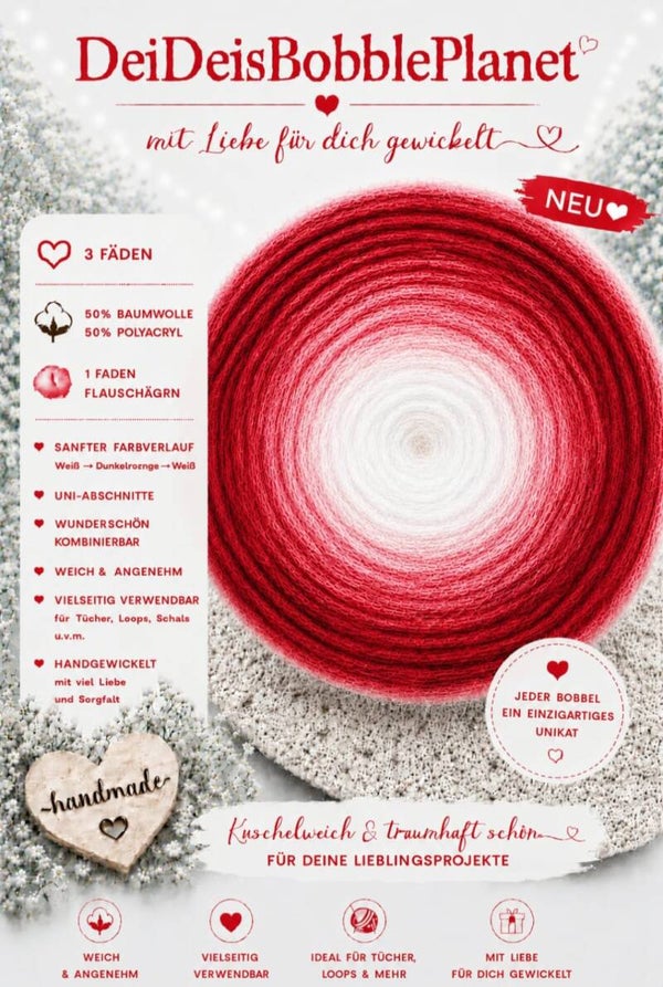 Flauschi weiß / rot