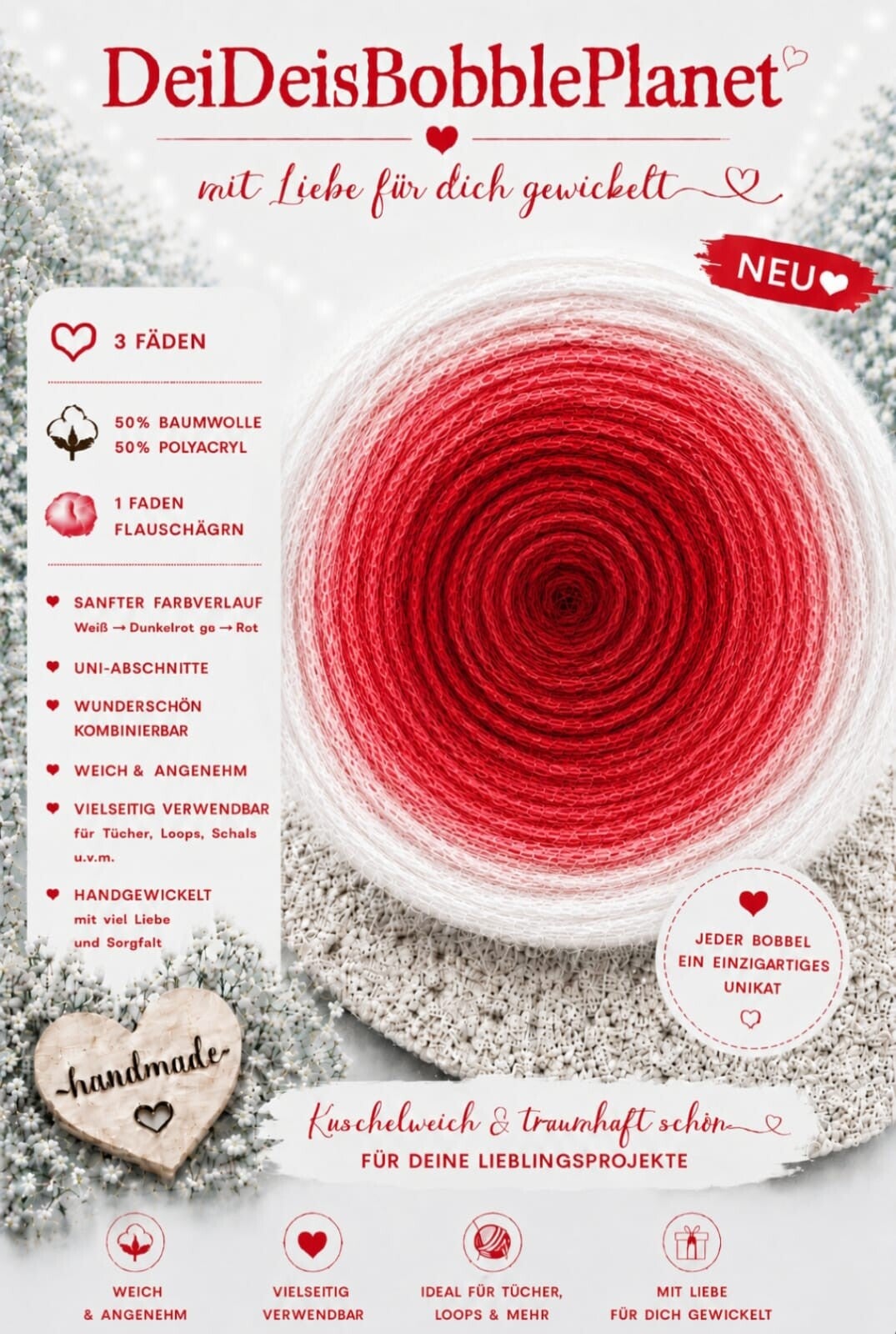 Flauschi rot / weiß