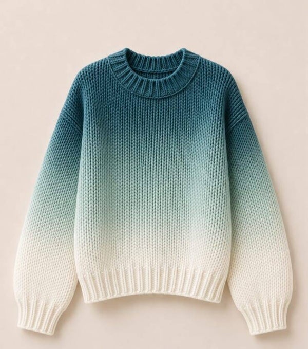 Pullover petrol/weiß