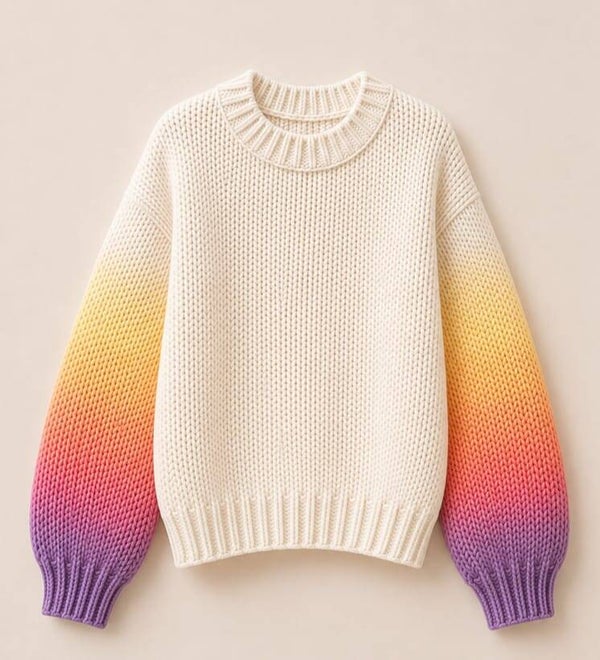 Pullover weiß/rainbow