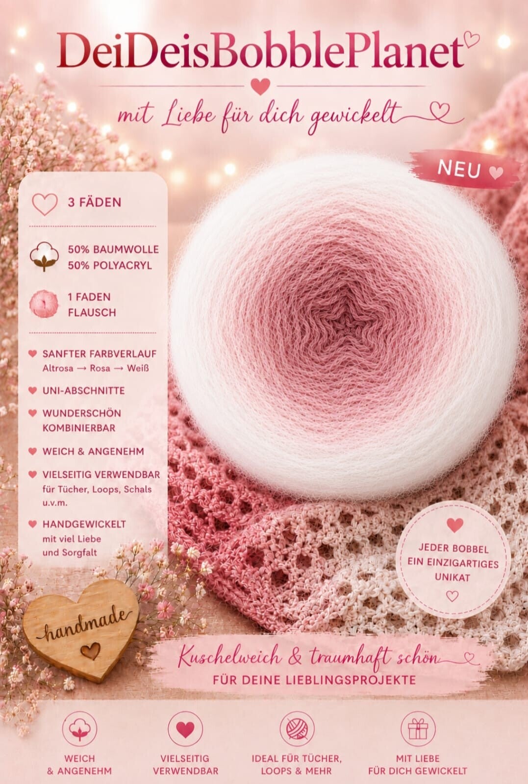 Flauschi altrosa / weiß