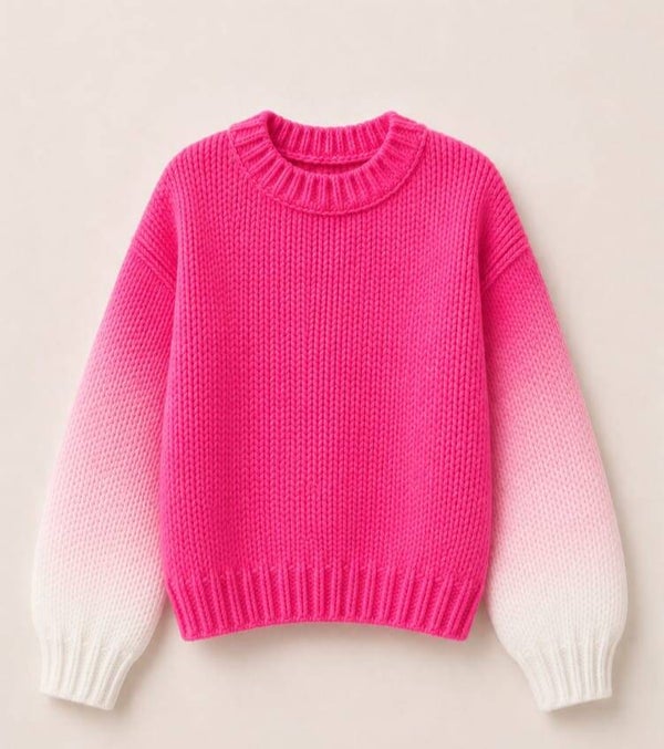 Pullover pink/weiß 1