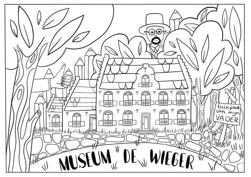 Kleurplaat van het museum