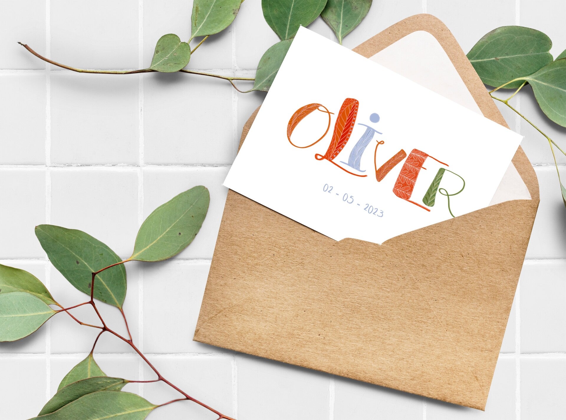 Blije Letters Geboortekaartjes