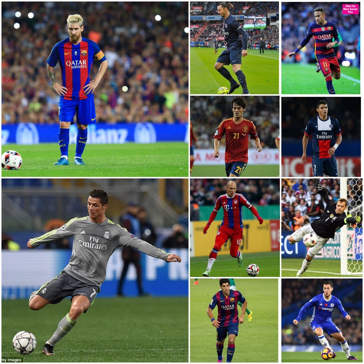 Top 10 beste voetballers van de wereld Voetbal