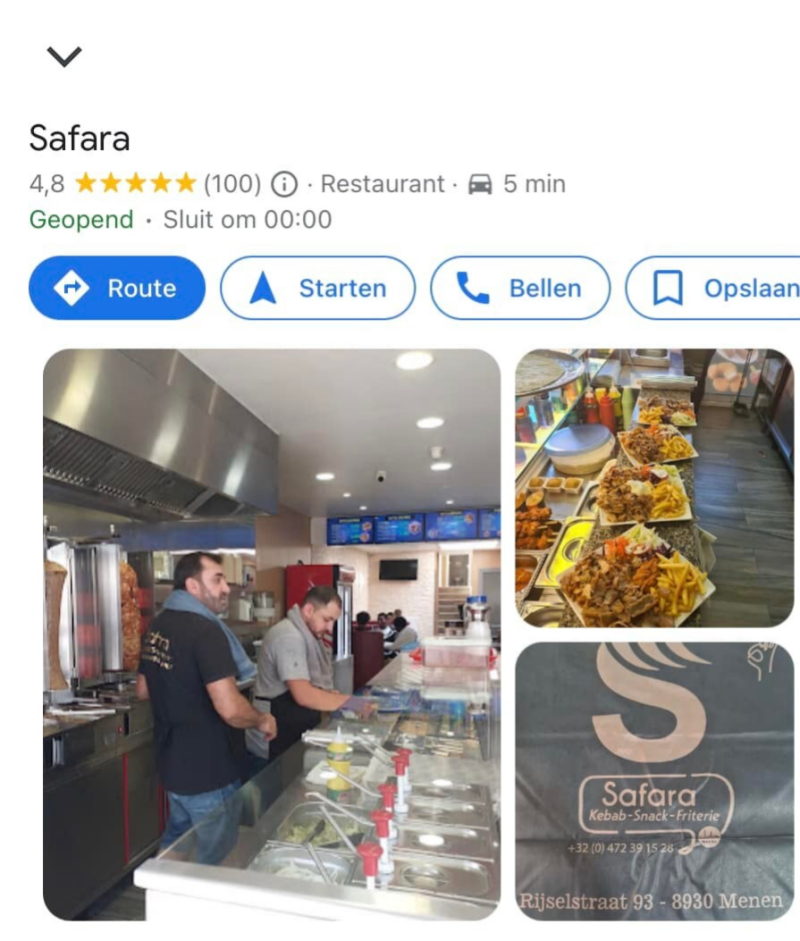 Screenshot van positieve Google-reviews van Safara Pitta, waarin klanten lof uiten over onze heerlijke pitta's en uitstekende service.