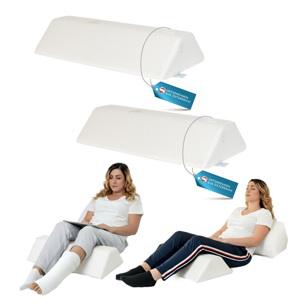 2 Stück - PEZE® Lagerungskissen - Ideal für Knie, Beine, Rücken - Airlayer-Bezug atmungsaktiv